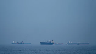 ARCHIV - Öltanker und Frachtschiffe reihen sich in der Straße von Hormus auf, gesehen von Khor Fakkan. Foto: Altaf Qadri/AP/dpa (Archivbild) ARCHIV - Öltanker und Frachtschiffe reihen sich in der Straße von Hormus auf, gesehen von Khor Fakkan. Foto: Altaf Qadri/AP/dpa (Archivbild)