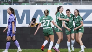 St. Galler Jubel nach dem Siegtreffer in der 63. Minute St. Galler Jubel nach dem Siegtreffer in der 63. Minute